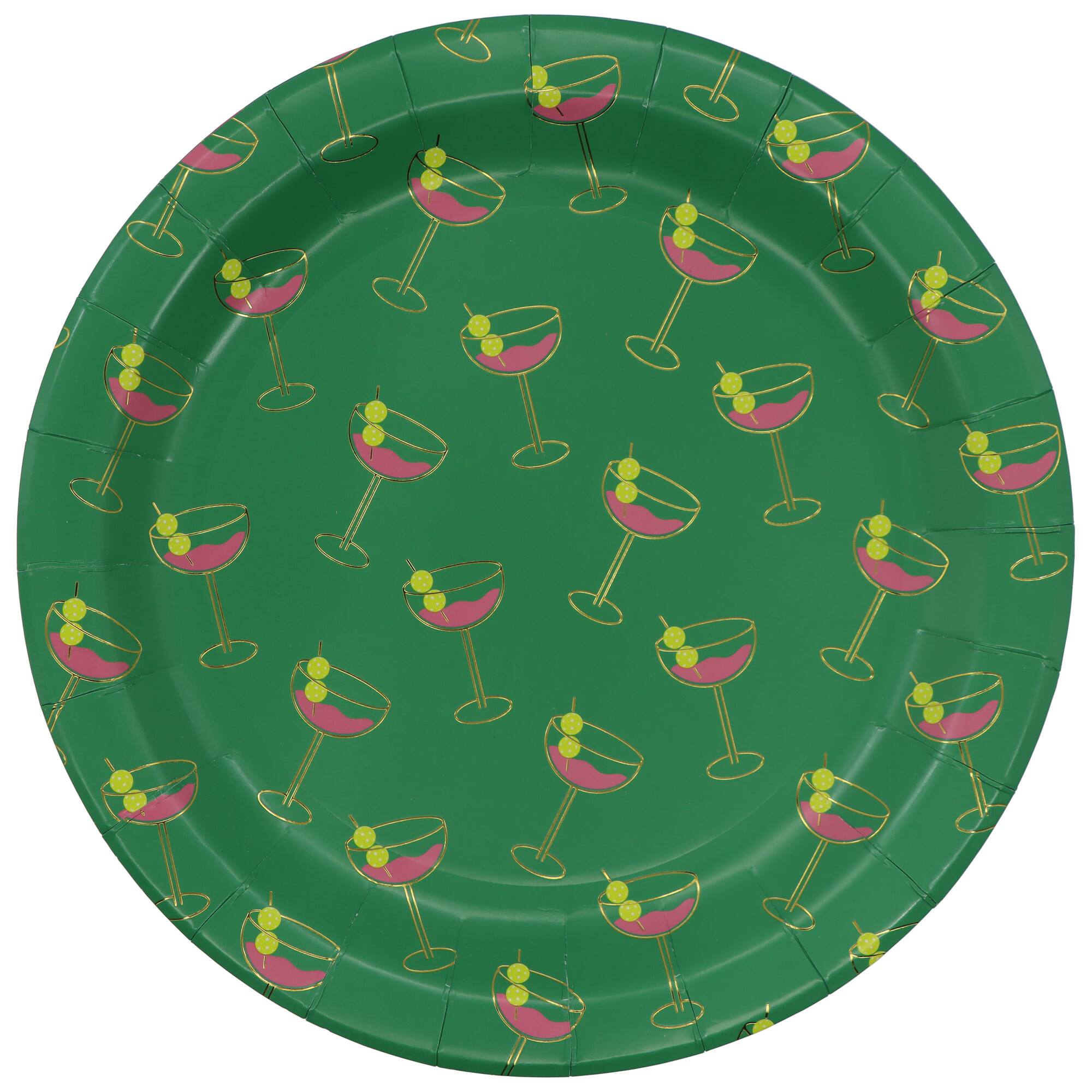 Cocktail Court 9" Green "Pickleball-Tini" Paper Dinner Plates, 10ct. by Celebrate It™